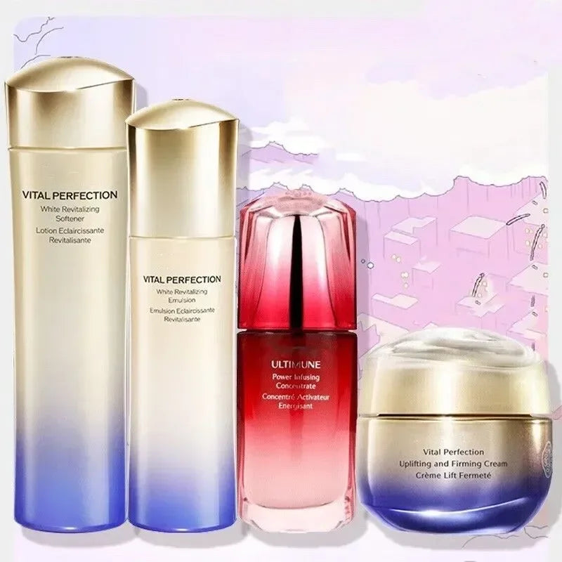 Original Red Waist Series Set Anti Aging Skin Repair Essence Lasting Moisturizing Facial Serum Lotion Reduce Fine Lines Skincare