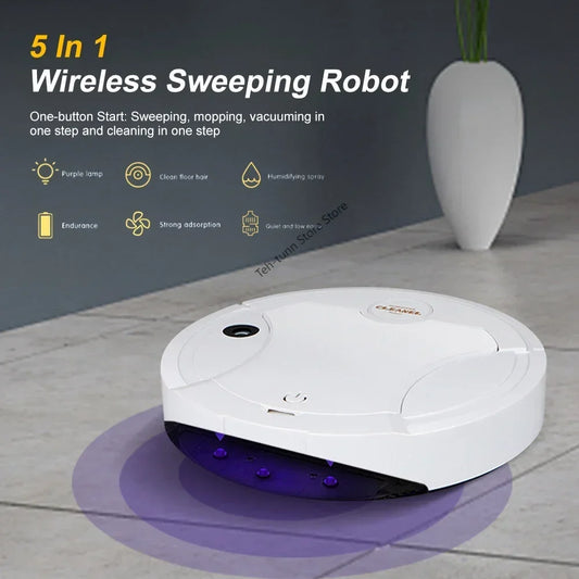 5 In 1 Wireless Sweeping Robot Vacuum Cleaner Multifunction Floor Sweeping Mopping Machine Vacuuming Humidifier Cleaning Tool