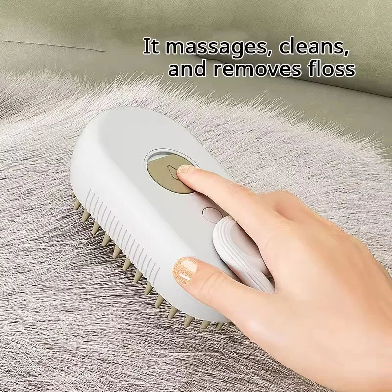 Cat Steam Brush Pet Triple Beauty Comb Dog Grooming Hair Removal Comb Electric Spray Dogs Steamy Supplies Products Home Garden