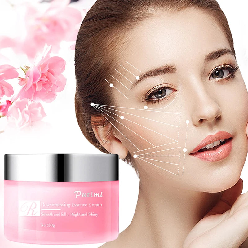 30g Rose Renewing Face Cream Nutritions Anti-Aging Moisturizing Firming Dark Spots Rose Brighten Essence Whitening Beauty Health