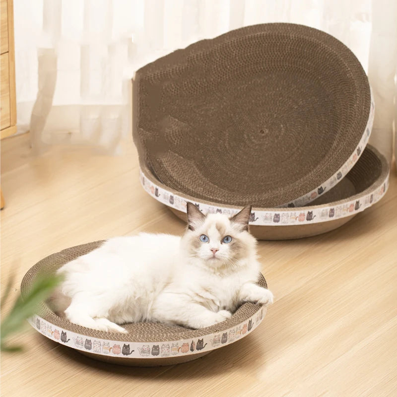 Cat scratch board, resistant to scratching and unable to shed debris, bowl shaped cat nest, corrugated circular oval cat scratch