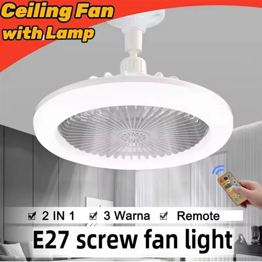 NEW Ceiling Fan with Lighting Lamp E27 Converter Base with Remote Control Manual Switch for Bedroom Living Home Silent Ac85-265v