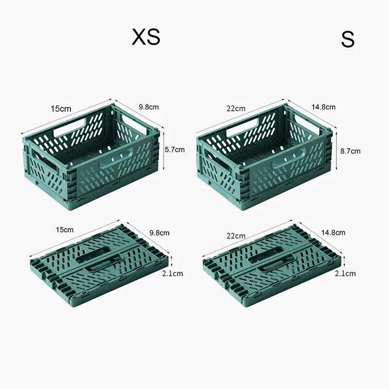 Plastic Foldable Storage Crate Folding Box Basket Stackable Makeup Jewellery Toys Boxes For Storage Case Organizer