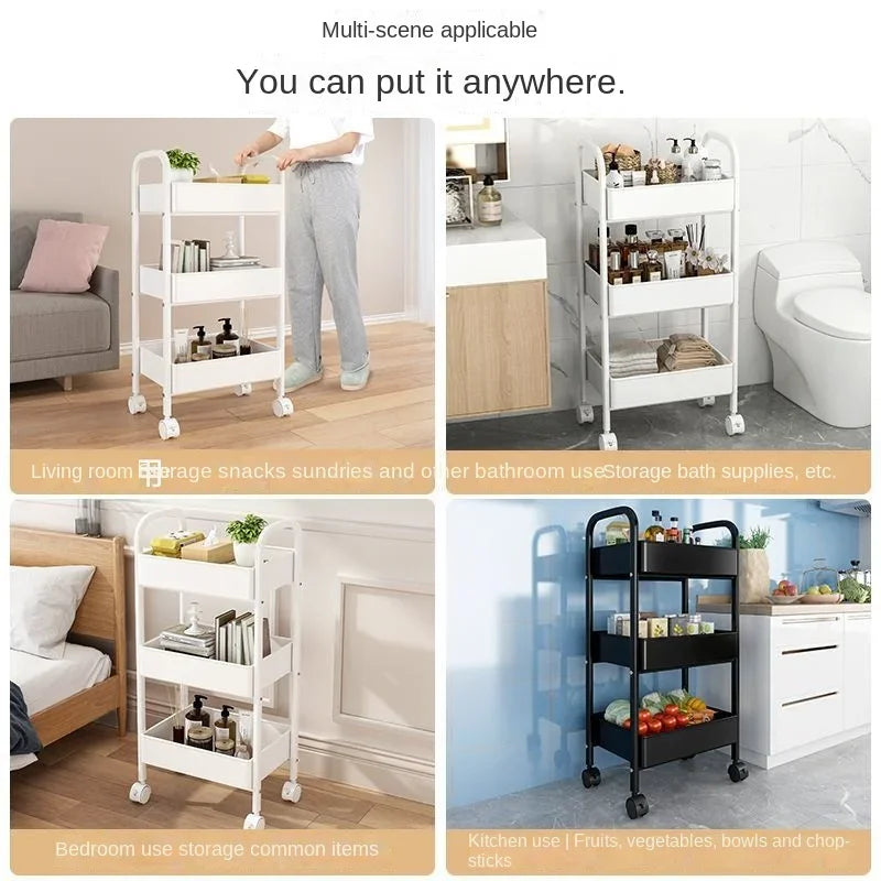 Trolley Rack Floor Multi-Layer Household Bedroom Baby Mobile Snack Kitchen Multi-Functional Storage Rack