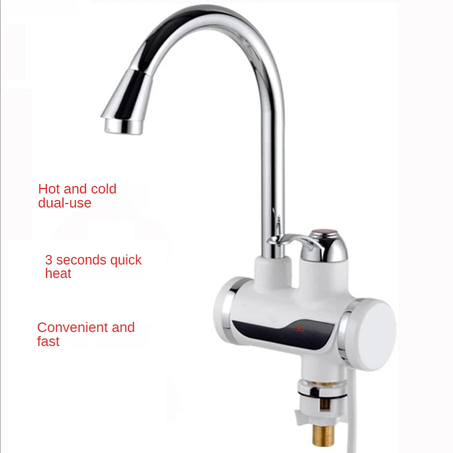 220v Tankless Water Heater Electric Faucet Tap Hot Water Heater Instant Kitchen Bathroom Heating 3000W