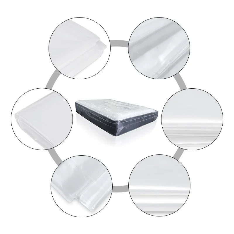 200x240x35cm Mattress Transparent Protective Case Mobile Home Storage Packaging Dust and Moisture Release 0.08mm Storage Case
