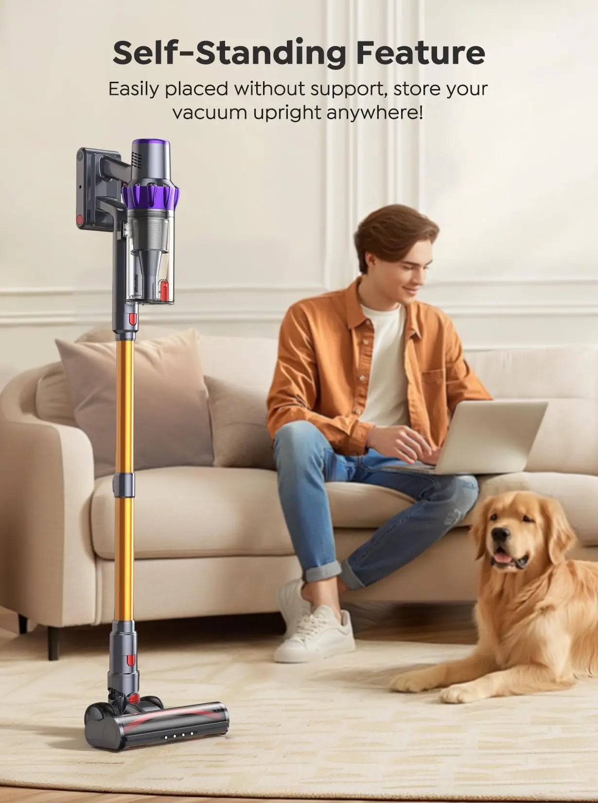BUTURE VC80 500W 48Kpa Suction Power Cordless Vacuum Cleaner Handheld  Wireless for Home Appliance 1.5L Dust Cup Removable Battery