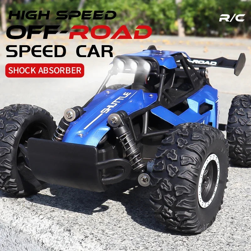 New RC Car 1:16 2WD  with LED Light  2.4G 20KM/H High Speed Off-Road Climbing Remote Control Car Toy Gifts for Boys Girls Kids