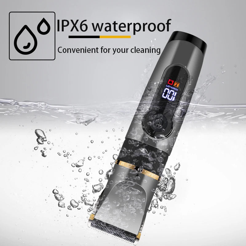 Professional Cordless Hair Trimmer For Men Kit Adjustable Beard&Body Hair Clipper Electric Rechargeable Haircut Machine Washable