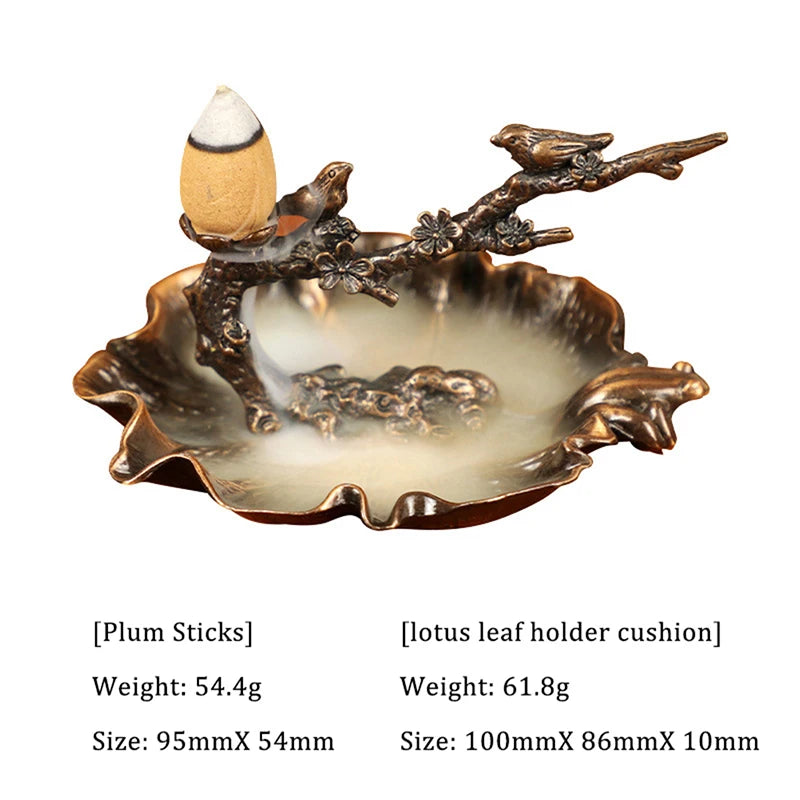 Small Cense Furnace Ornament Creative Happy Plum Branch Bracket Incense Insert Aroma Furnace Backflow Incense Furnace