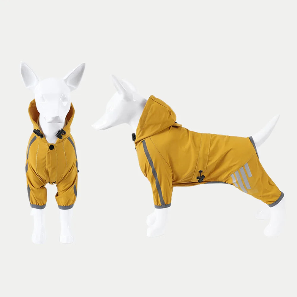 Waterproof Pet Clothes PU Dog Raincoat with Hood for Small Dogs Waterproof Reflective Cat Coat Chihuahua Jacket Poodle Overalls