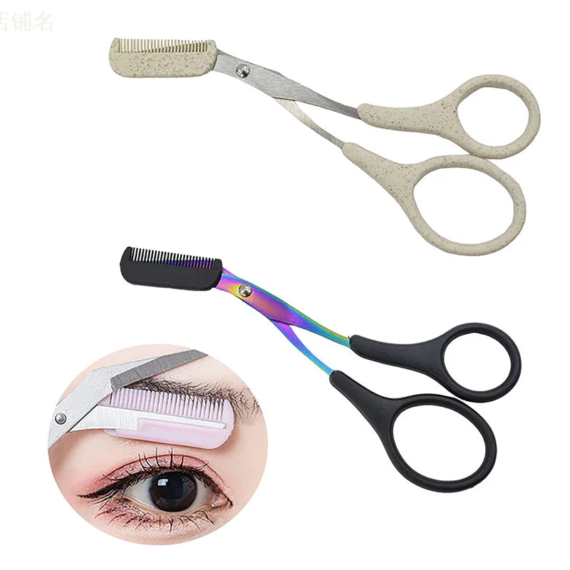 Eyebrow Trimmer Scissor Beauty Products For Women Eyebrow Scissors With Comb Stainless Steel Makeup Tools Beauty Scissors