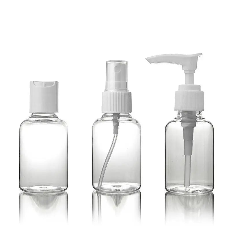 50/100ml Travel Dispenser Bottle Transparent Cosmetic Perfume Alcohol Portable Plastic Pressed Small Spray Bottle Sterilization