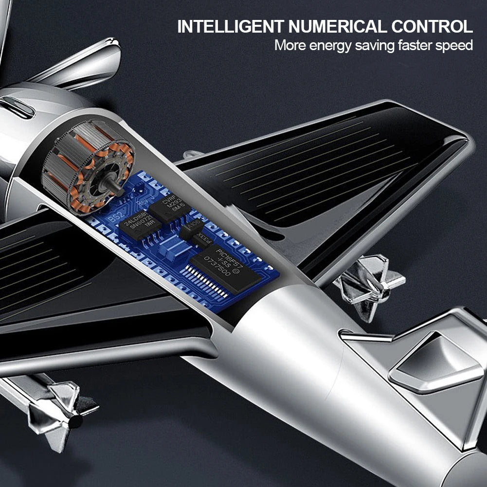 Car Perfume Solar Rotating Mini Aircraft Decoration Car Air Freshener Car Decorative Accessories Car Odor Eliminator