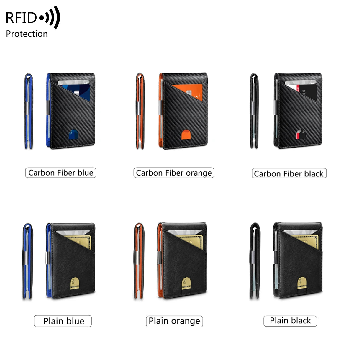 Minimalist men's wallet RFID anti-theft brush double fold cross front pocket portable card holder 12 card multifunctional wallet