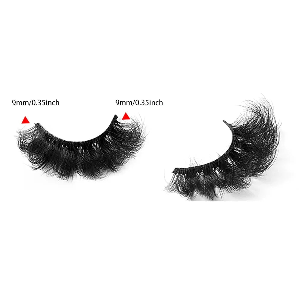 Thick Dramatic Faux Mink Eyelashes - 5 Pairs of Fluffy 3D Lashes for Dramatic Volume