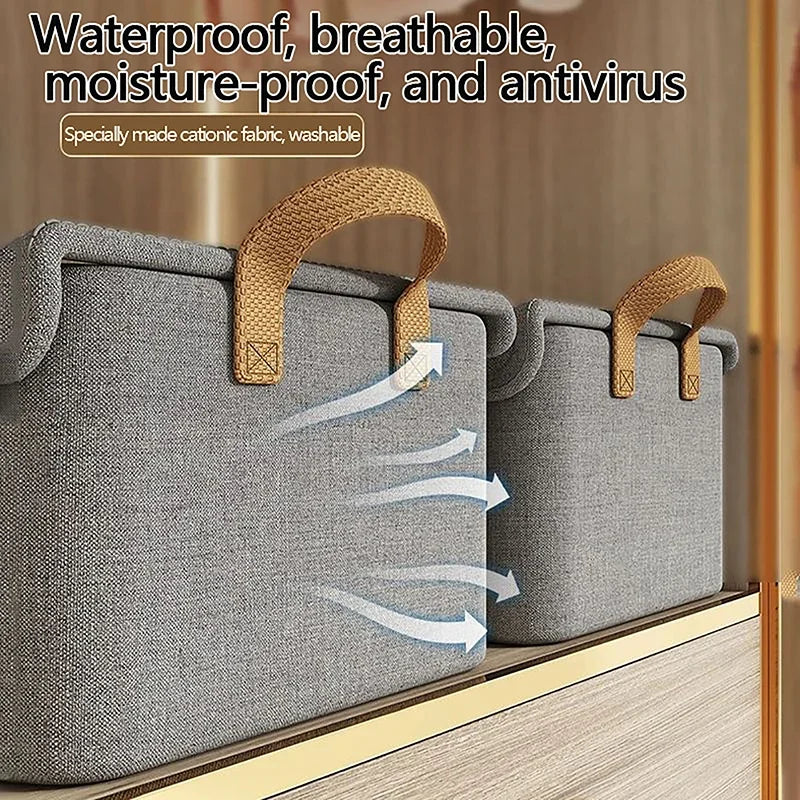 Steel Frame Folding Storage Boxes Dust-proof Moisture-proof Clothes Trousers Socks Home Organization Drawer Wardrobe Storage Box