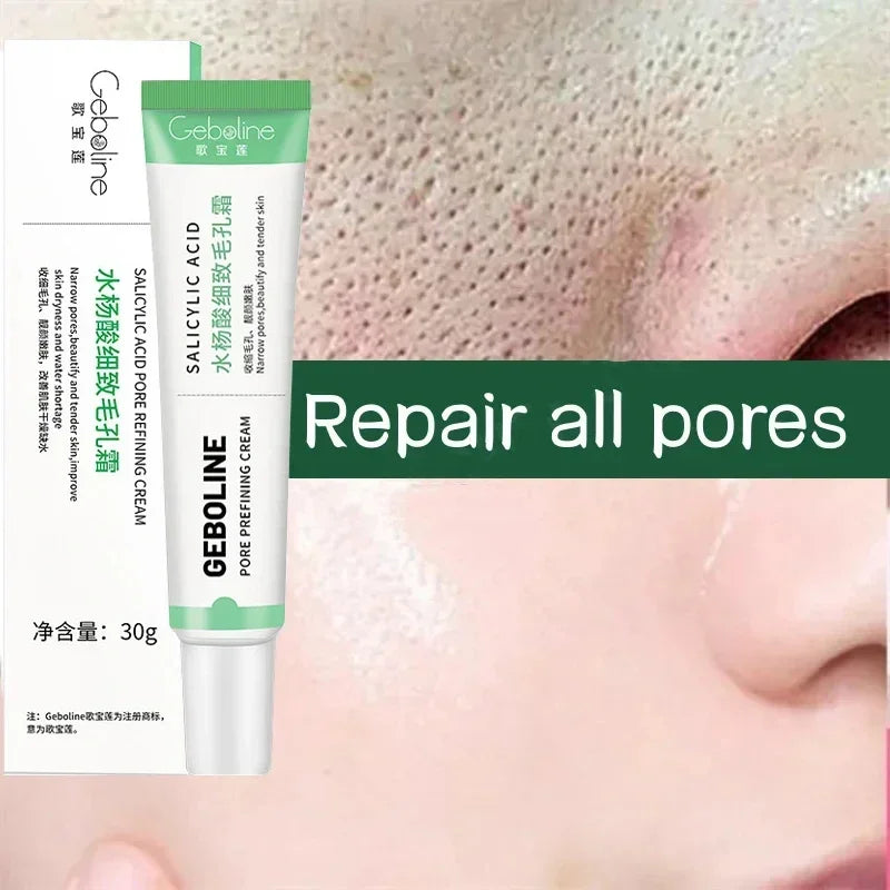 Salicylic Acid Pore Shrinking Cream Quick Remove Blackehead Tighten Face Smooth Skin Elimination Pores Korean Care Product 2024