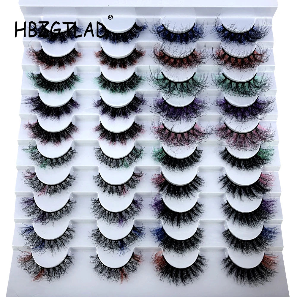 20 pairs colored lashes makeup for women color eyelashes lash extension supplies makeup products beauty d curl strip lashes bulk