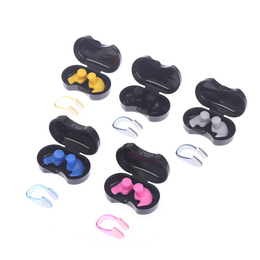 Summer Swimming Earplugs Nose Clip Silicone Waterproof Diving Ear Plugs