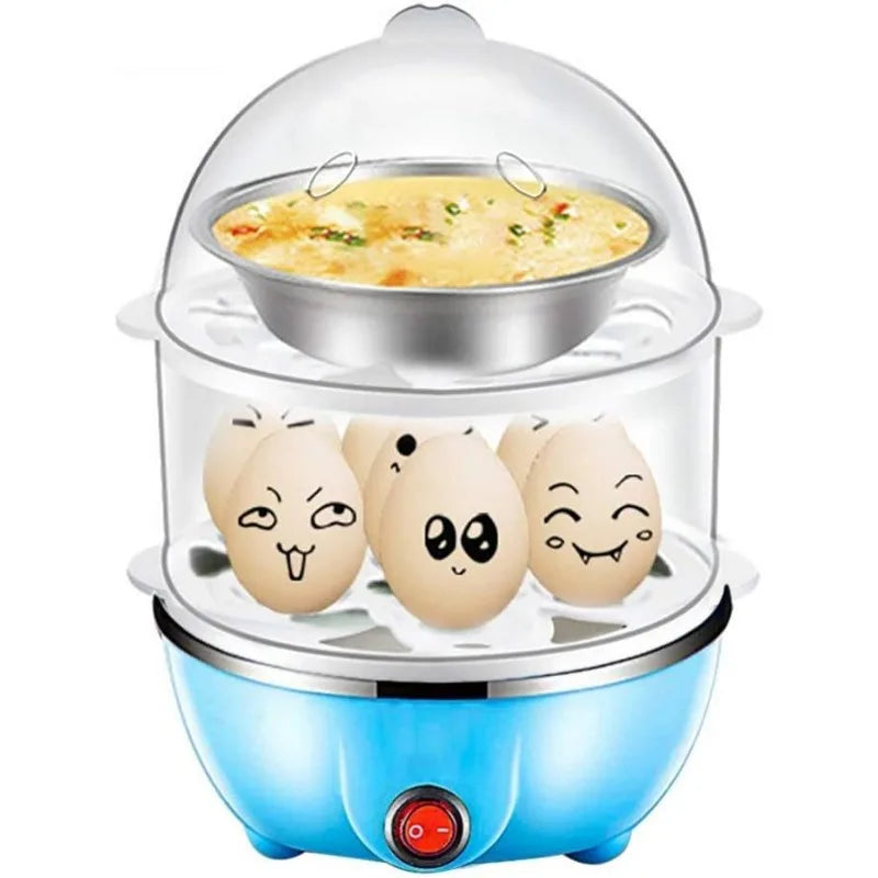 Egg Cooker,14 Egg Capacity Electric Egg Cooker Perfect Hard Boiled Egg Makerfor Hard Boiled Eggs,Steaming Shelf for  Vegetables