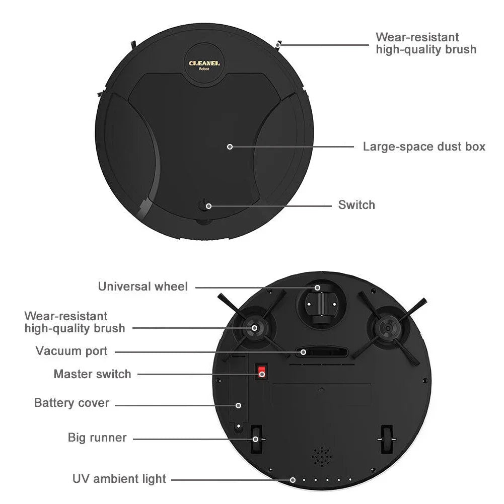 5 In 1 Wireless Sweeping Robot Vacuum Cleaner Multifunction Floor Sweeping Mopping Machine Vacuuming Humidifier Cleaning Tool