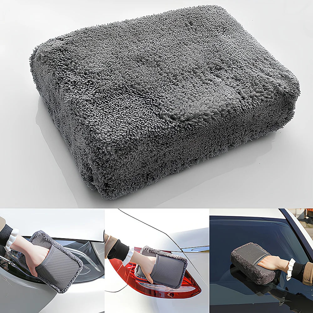 Car Wash Sponges Coral Velvet High Density Waxing Absorbent Wipe Beauty Products Maintenance Professional Brush Cleaning Curing