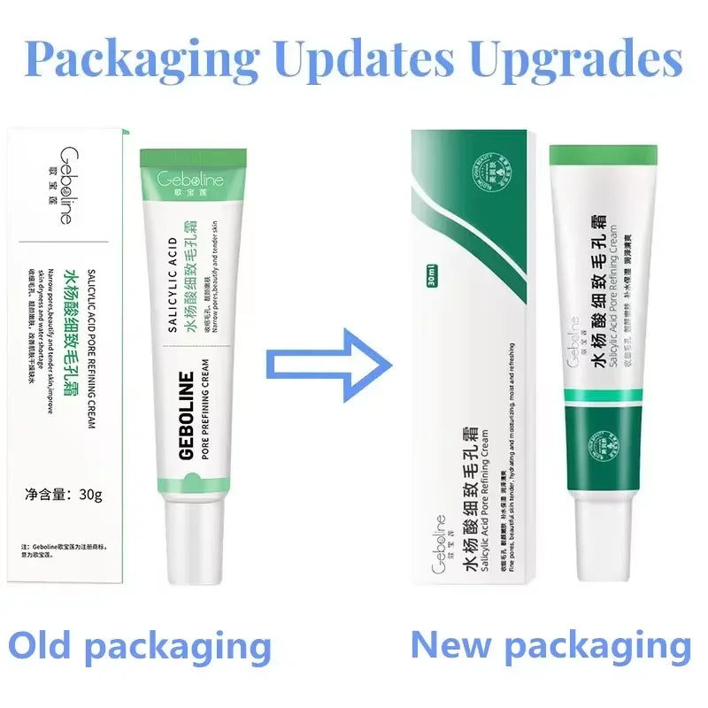 Salicylic Acid Pore Shrinking Cream Quick Remove Blackehead Tighten Face Smooth Skin Elimination Pores Korean Care Product 2024