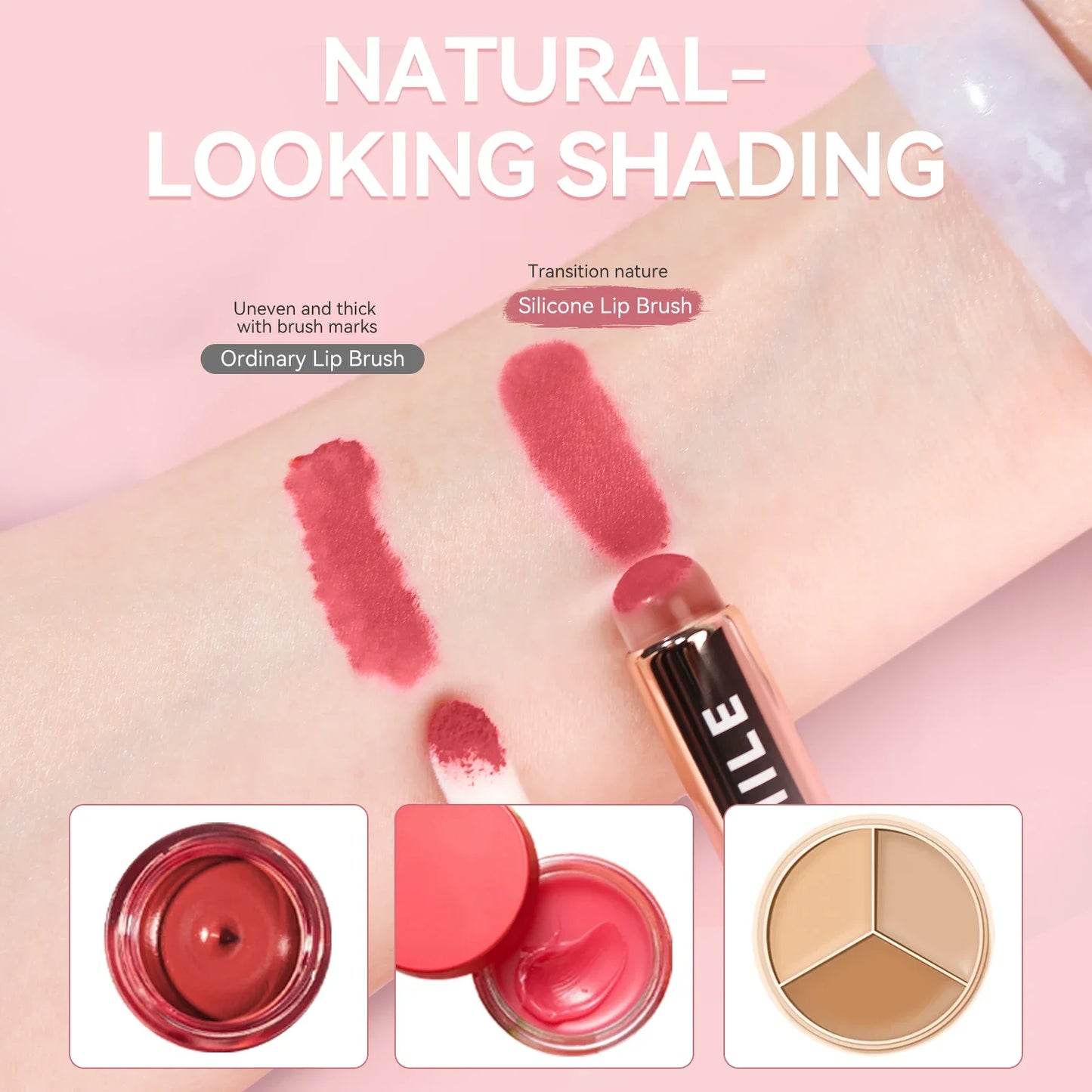 Silicone Lip Brush Q Soft Like Fingertips Lip Mud Concealer Cream Blend Smudge Applicator Makeup Brush Multi-use Round Head