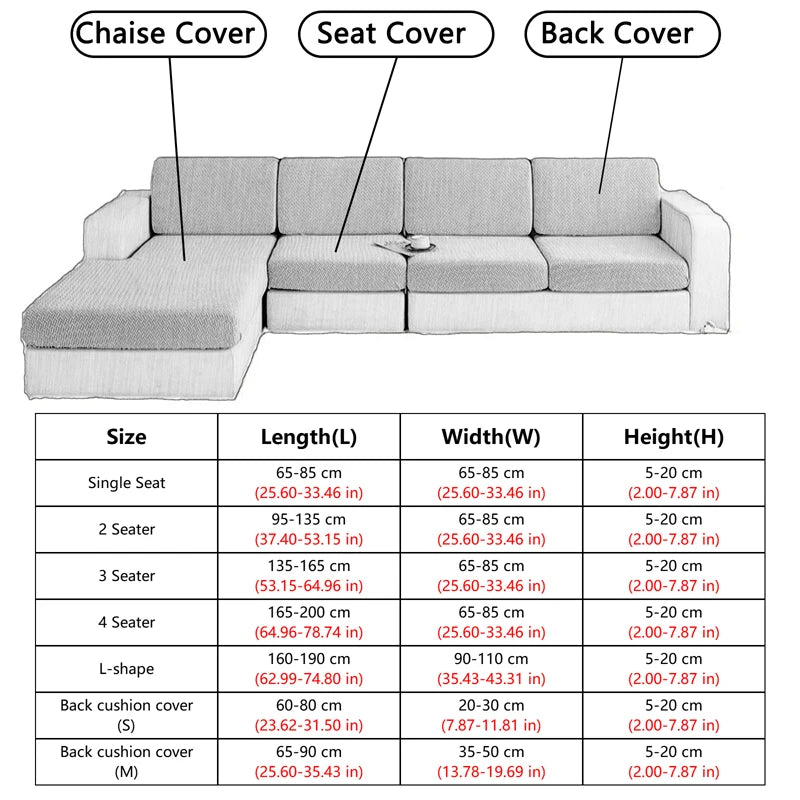 Splash-proof jacquard sofa cover, high elasticity, anti dirt sofa cushion cover, anti cat scratch sofa cover