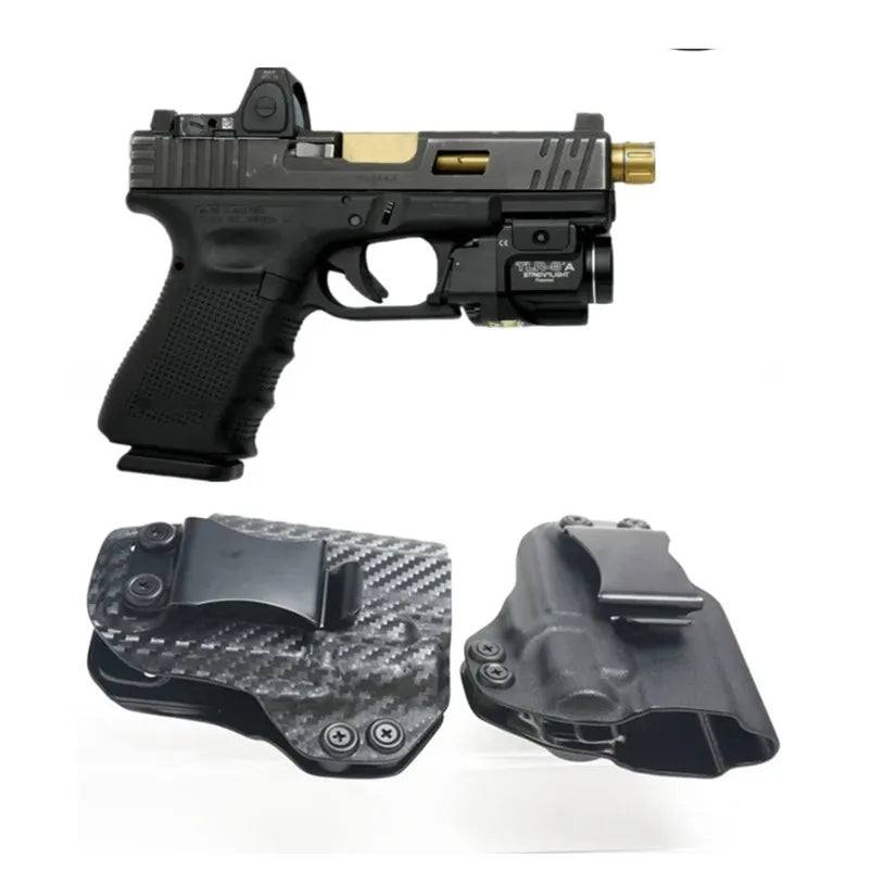 Carbon Fiber kydex IWB Holster Inside The Waistband For Glock G19 G25 G32 G23 G45 Mos Gen 3 4 5 Streamlight TLR 8 8A Flashlight