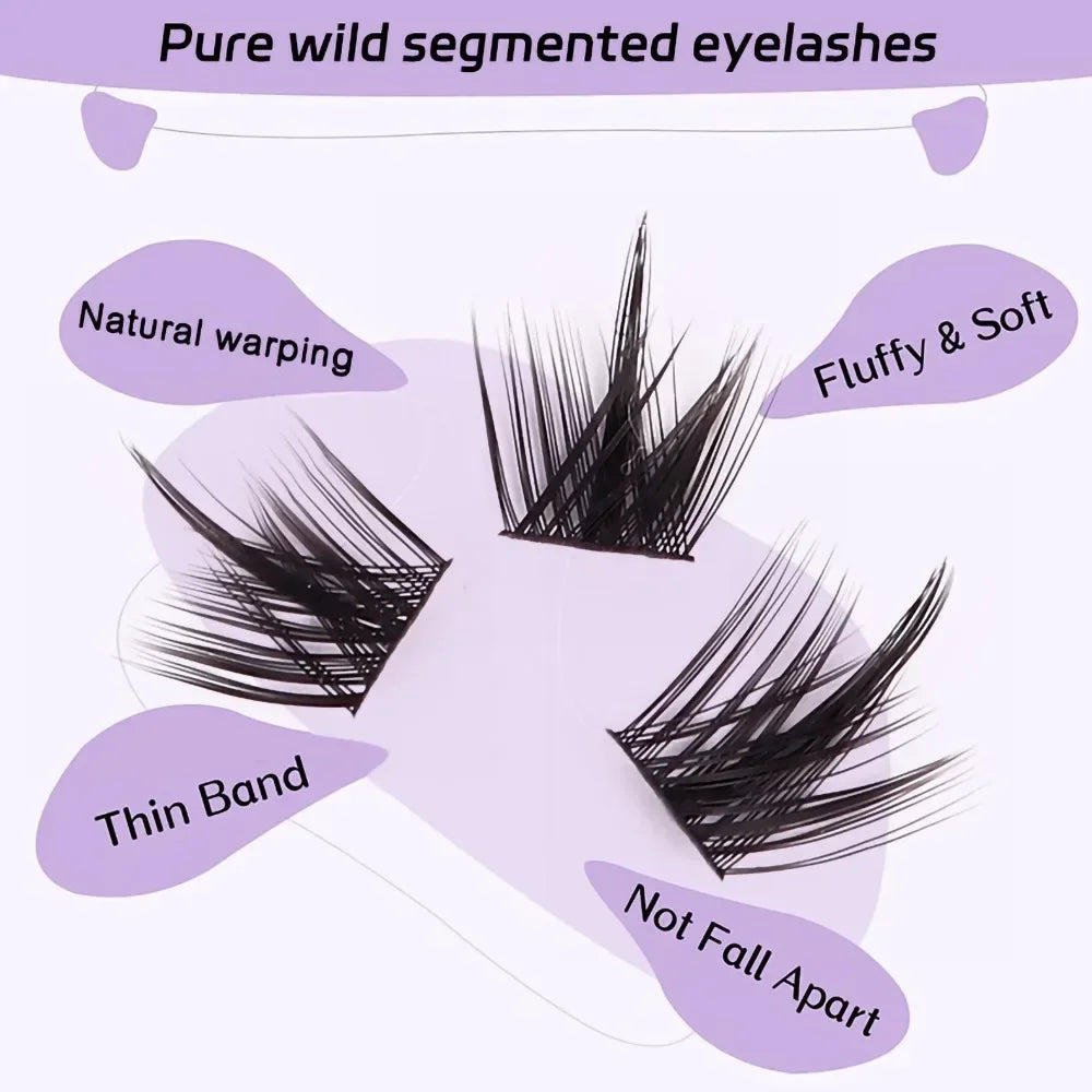 False Eyelashes Individual Lash Clusters Manga Fluffy Soft Natural Anime Lashes Extension Supplies Beauty Makeup Product Kit