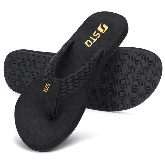 STQ Womens Quick Dry Flip Flops with Yoga Mat Arch Support Thong Sandals
