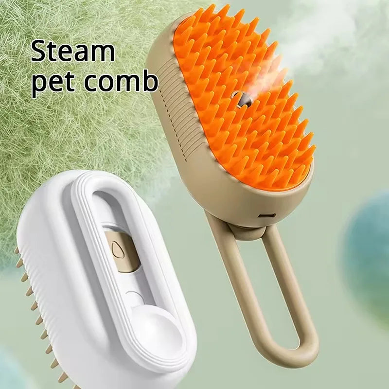 Cat Steam Brush Pet Triple Beauty Comb Dog Grooming Hair Removal Comb Electric Spray Dogs Steamy Supplies Products Home Garden