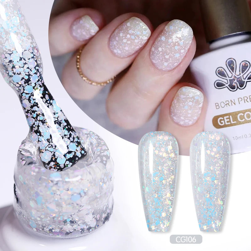 BORN PRETTY 2Pcs Moonlight Cat Magnetic Gel Nail Polish Set Semi Permanent Soak Off Crystal Magnetic Gel Polish For Nail Art DIY