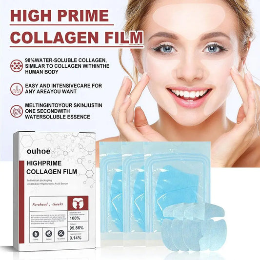 Nano Collagen Soluble Mask Cloth Forehead Film Paper Cheek Collagen Film ClothBrighten Moisturizing  SkinCare Beauty Health3pcs