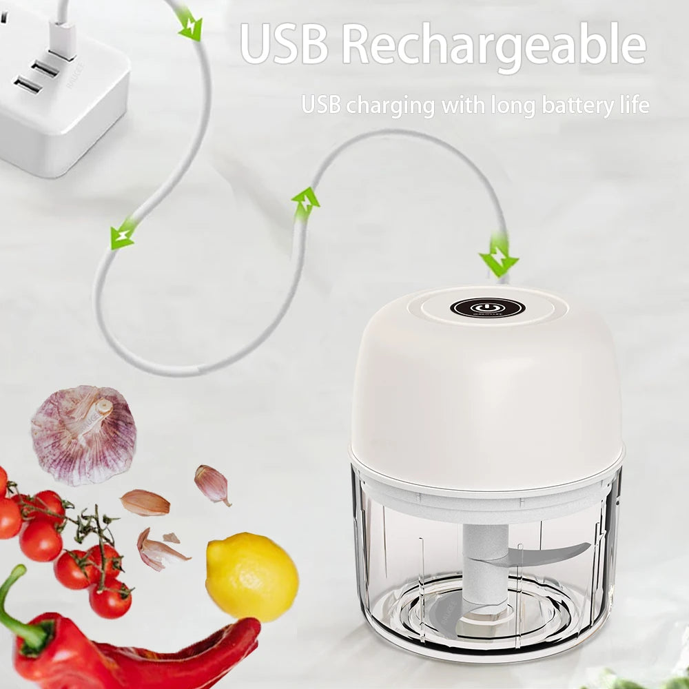 Electric Food Chopper kitchen Grinder Portable Vegetable Garlic Chopper Food Processor Small Mix For Kitchen Household