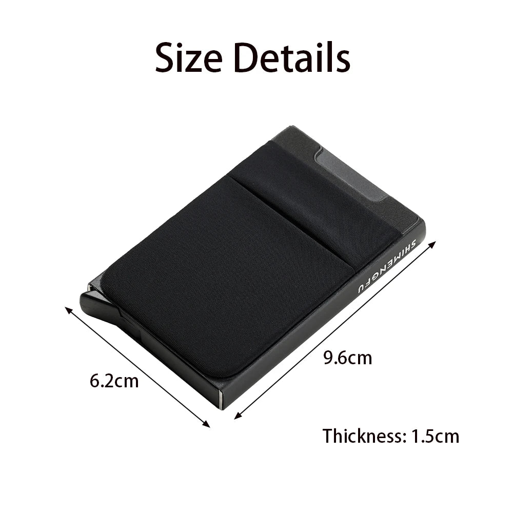 Pop-Up Card Holder RFID Protection Slim Aluminum Men Wallet Elasticity Back Pouch ID Credit Case Travel Cardholder Women Purse