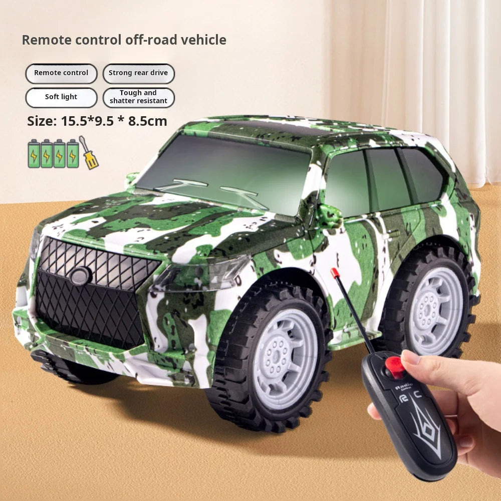 1 Pc Two-Way Electric Remote Control Car Simulation Electric Camouflage Off-Road Sports Car Model Boy Baby Toy(Without Battery)