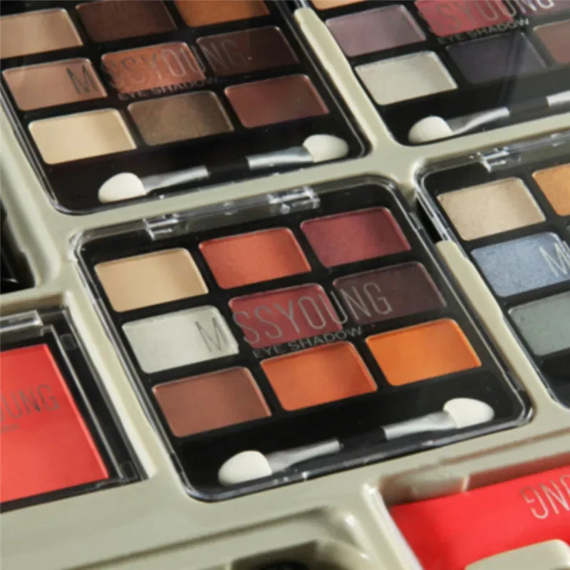 Makeup Gift Set for Women Full Kit Eyeshadow Eye Shadow Palette Foundation Lip Gloss Lipliner Blush Brush Multifun Make Up Tool