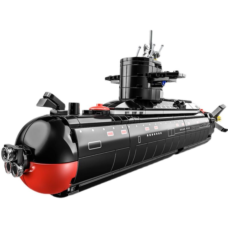 Military Warship Army Building Blocks Navy Strategic Nuclear Submarine Model Weapon Ship Toy
