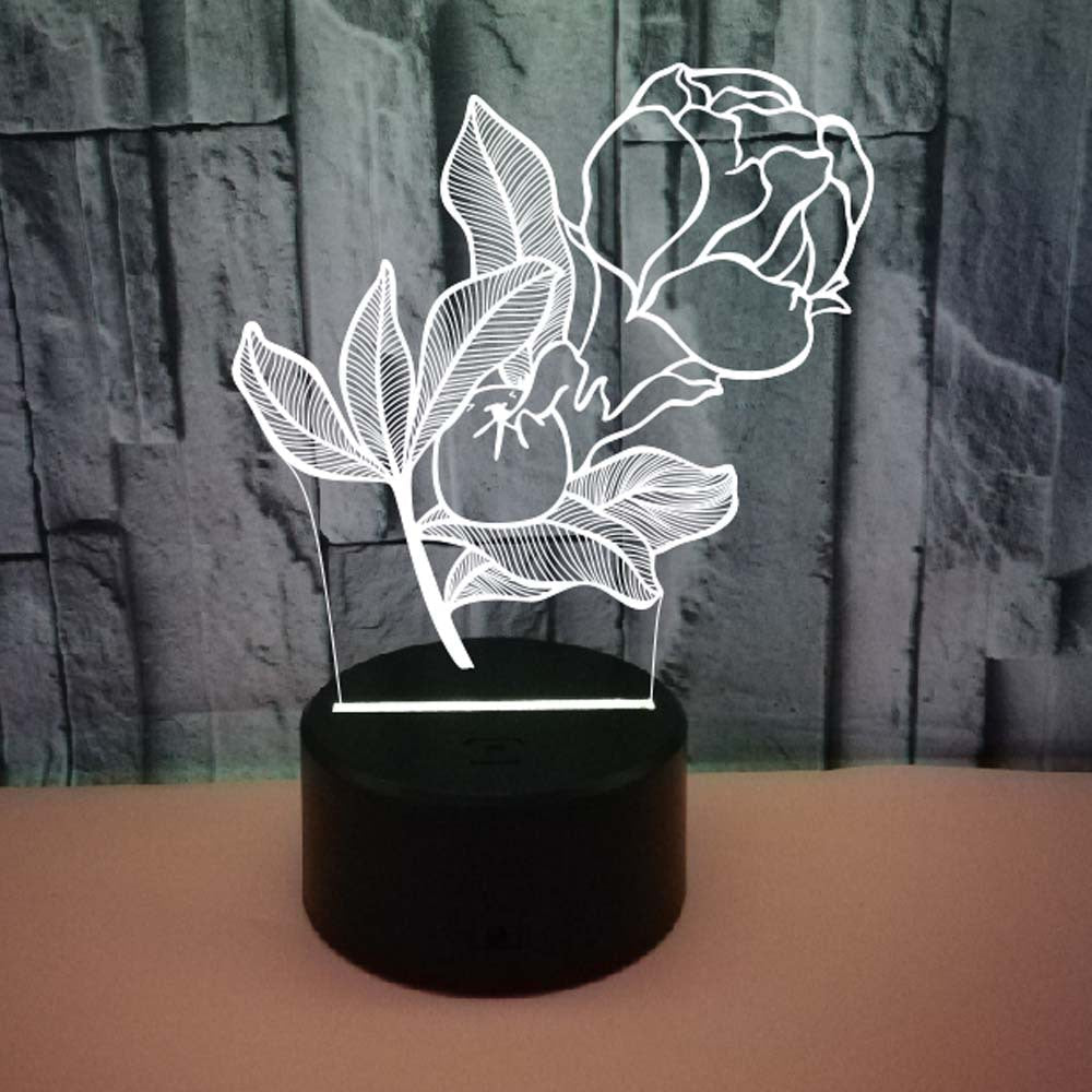 weight 295g Flower 3D Lamp Colorful Touch Remote Control 3D