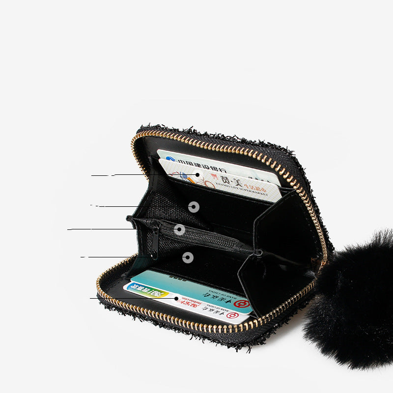 Short Solid Color Mini Multi-Card Small Wallet