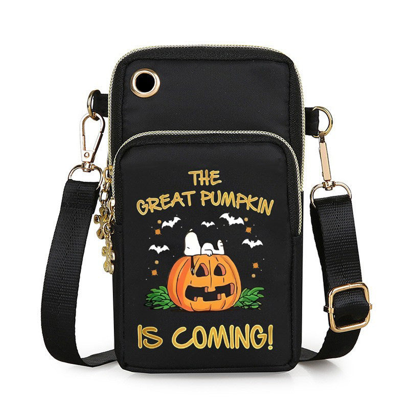 price 1.81 weight 100g Halloween Pumpkin Pattern Phone Bag Coin Wallet Cute Mini Crossbody Shoulder Bags For Kids Women