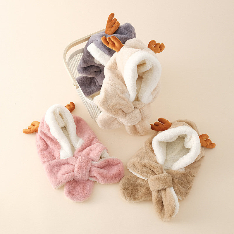 Boys And Girls Hats Baby Plush Scarf All-in-one