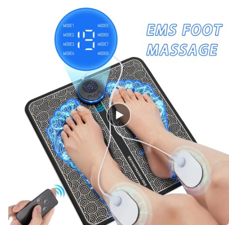 Electric EMS Foot Massager Pad Relief Pain Relax Feet Acupoints Massage Mat
